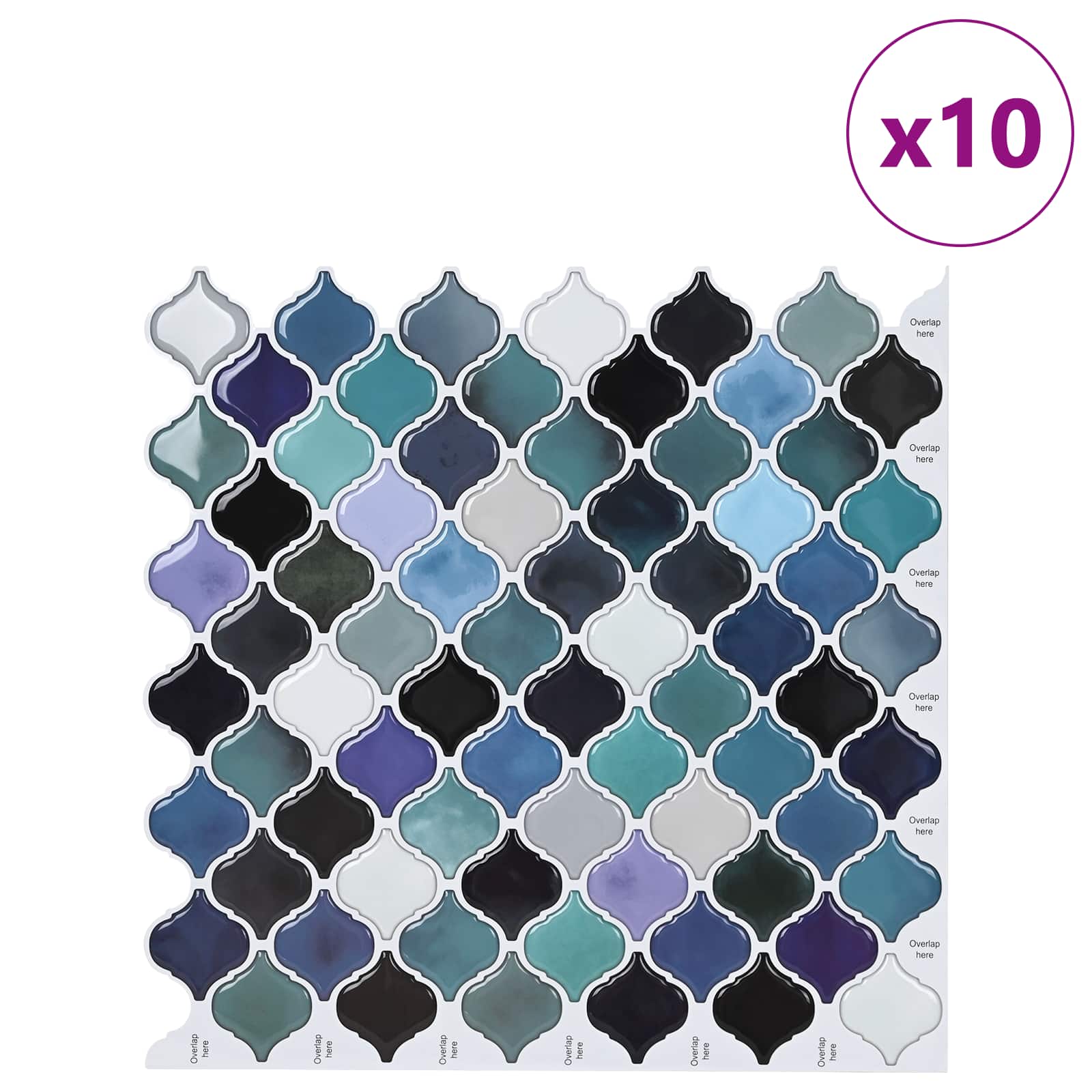 Tile Λαμπτήρα 10 pcs Μπλε Πράσινο 27 x 27 εκ. - Pakobazaar