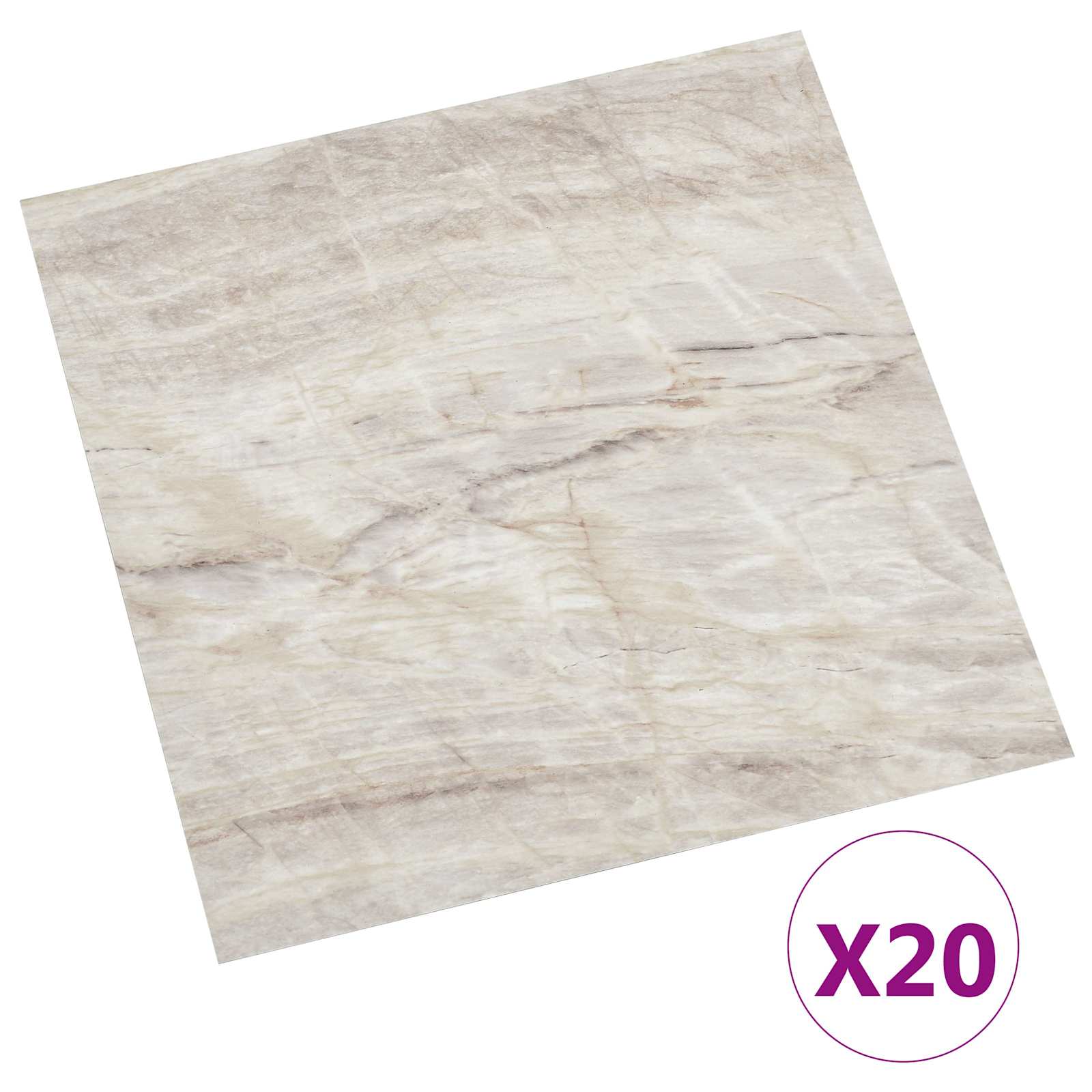 Αυτοκόλλητα Πλάκες Δαπέδου 30,5 x 30,5 εκ 20 pcs PVC Μπεζ - Pakobazaar