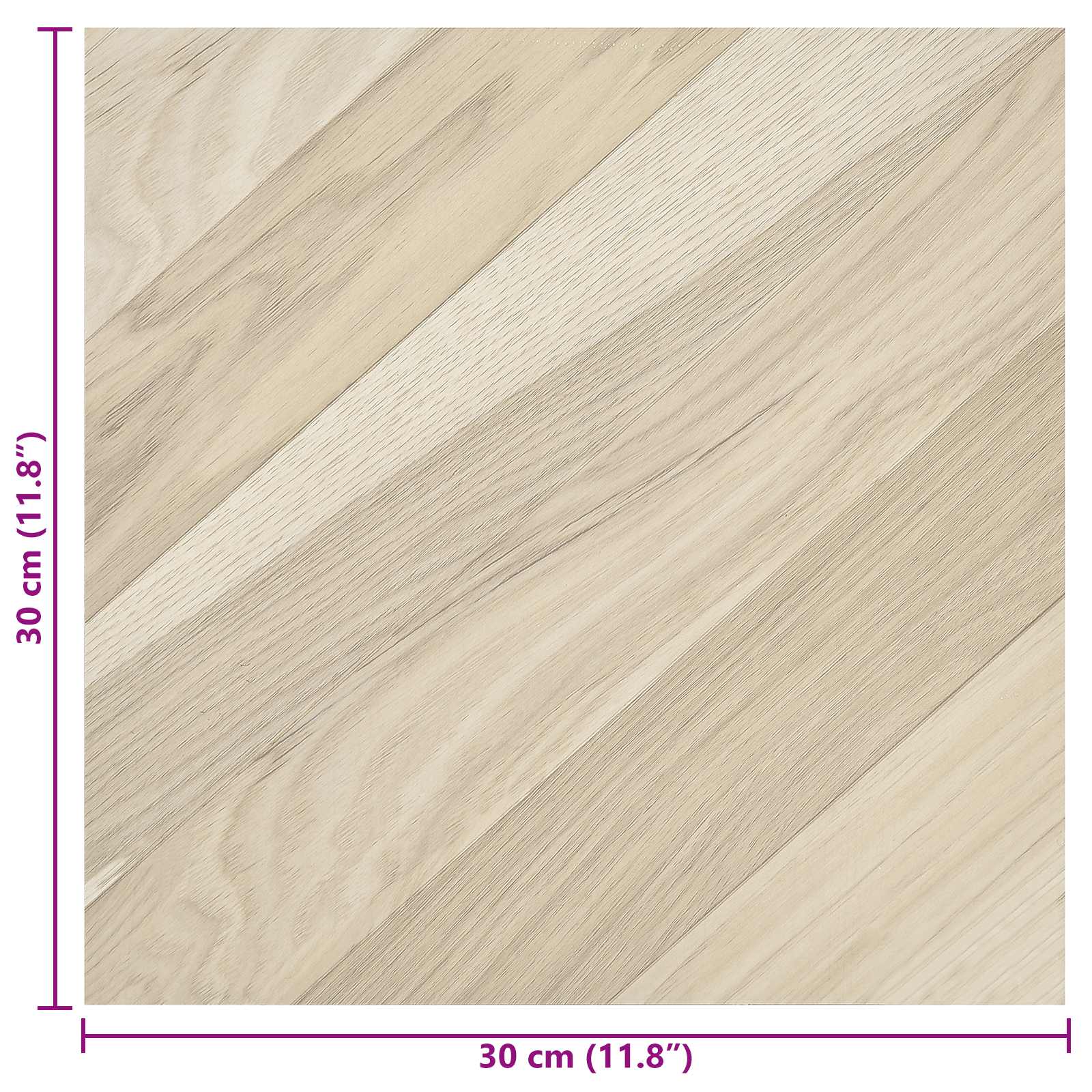 Αυτοκόλλητα Πλάκες Δαπέδου 30,5 x 30,5 εκ 20 pcs PVC Μπεζ Ριγέ - Pakobazaar