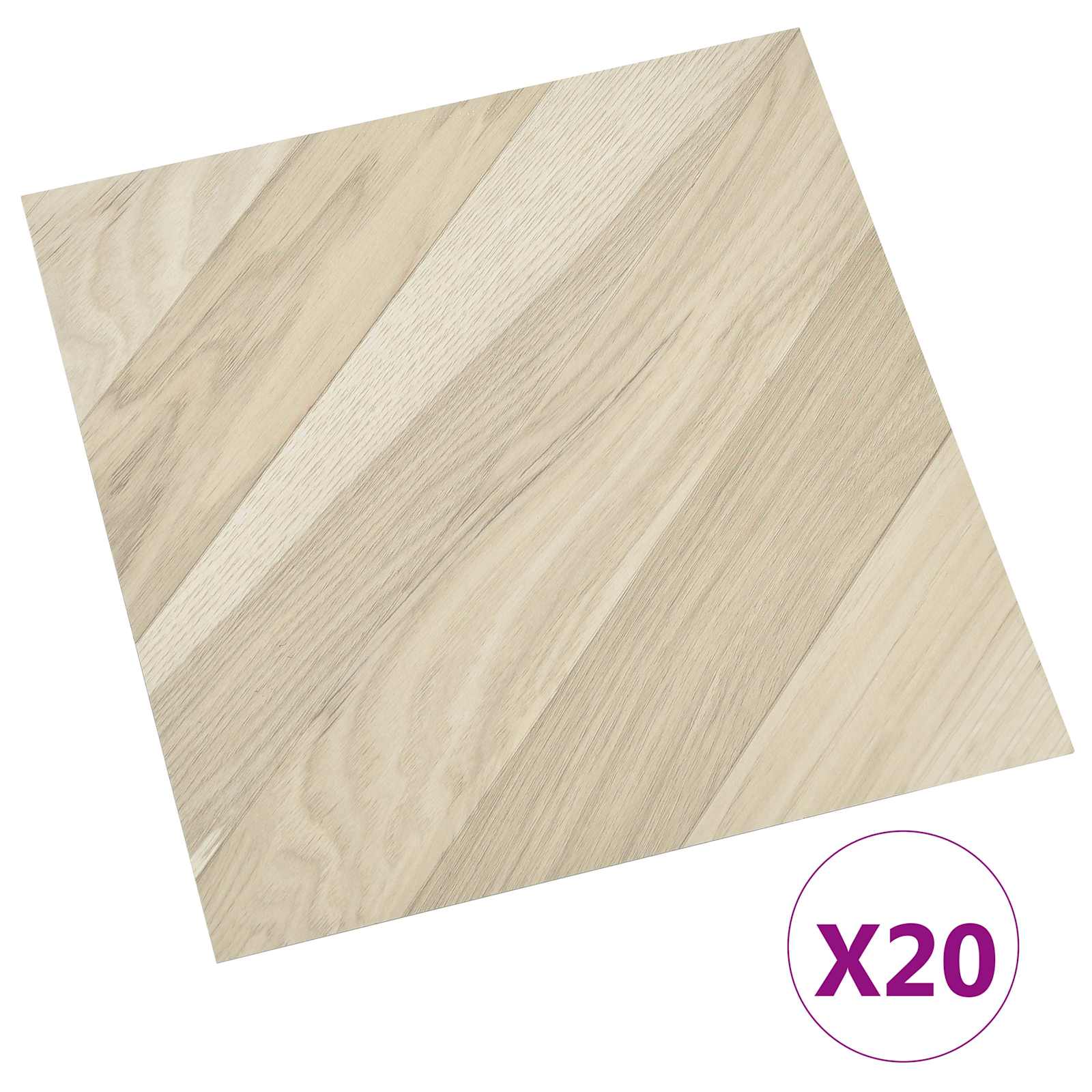 Αυτοκόλλητα Πλάκες Δαπέδου 30,5 x 30,5 εκ 20 pcs PVC Μπεζ Ριγέ - Pakobazaar