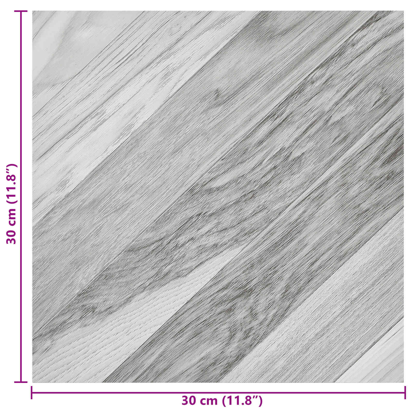 Αυτοκόλλητα Πλάκες Δαπέδου 30,5 x 30,5 εκ 20 pcs PVC Γκρι Ριγέ - Pakobazaar