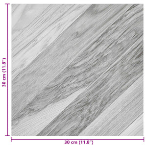 Αυτοκόλλητα Πλάκες Δαπέδου 30,5 x 30,5 εκ 20 pcs PVC Γκρι Ριγέ - Pakobazaar