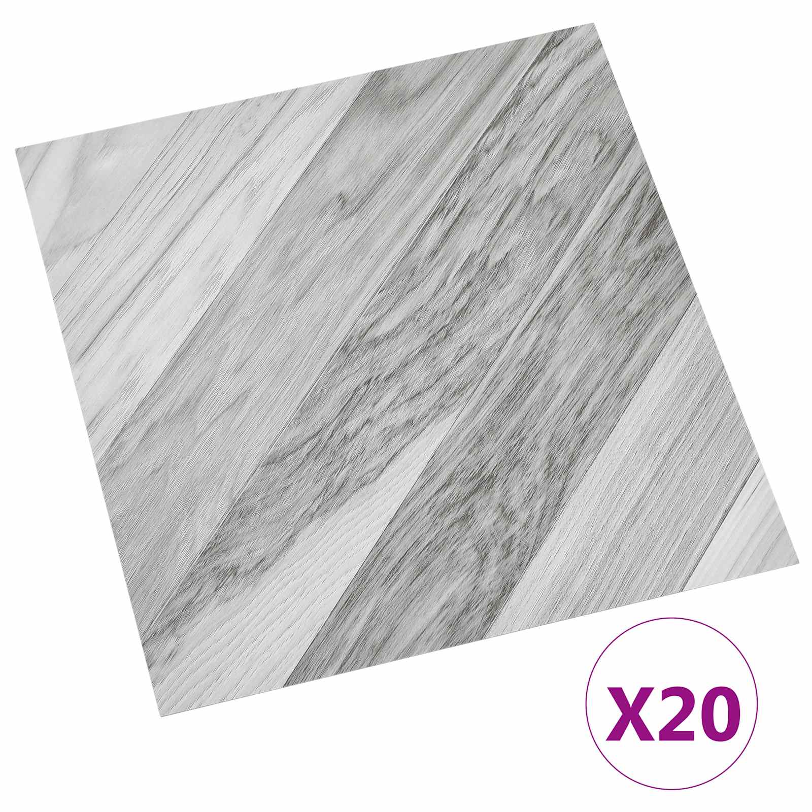 Αυτοκόλλητα Πλάκες Δαπέδου 30,5 x 30,5 εκ 20 pcs PVC Γκρι Ριγέ - Pakobazaar