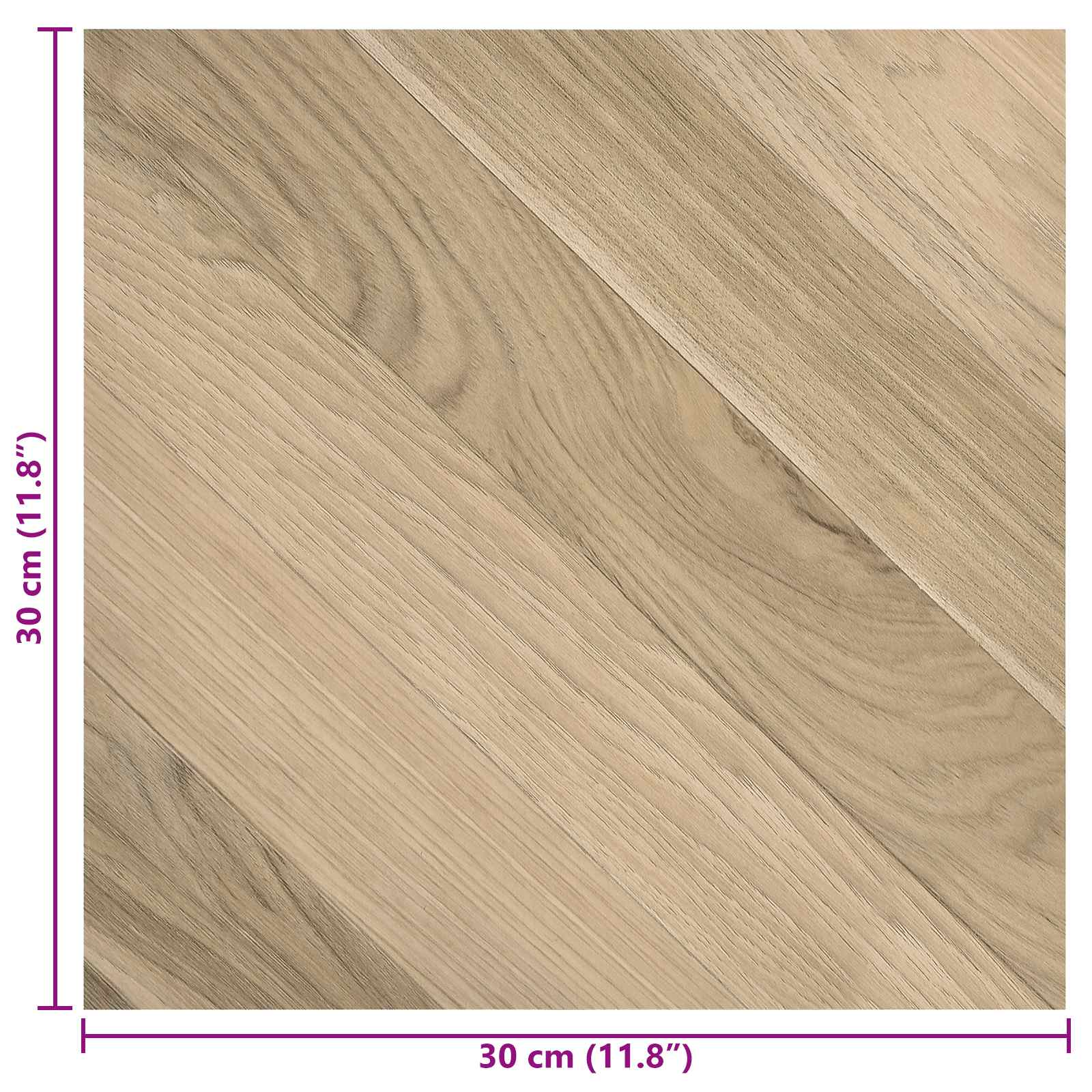 Αυτοκόλλητα Πλάκες Δαπέδου 30,5 x 30,5 εκ 20 pcs PVC Καφέ Ριγέ - Pakobazaar