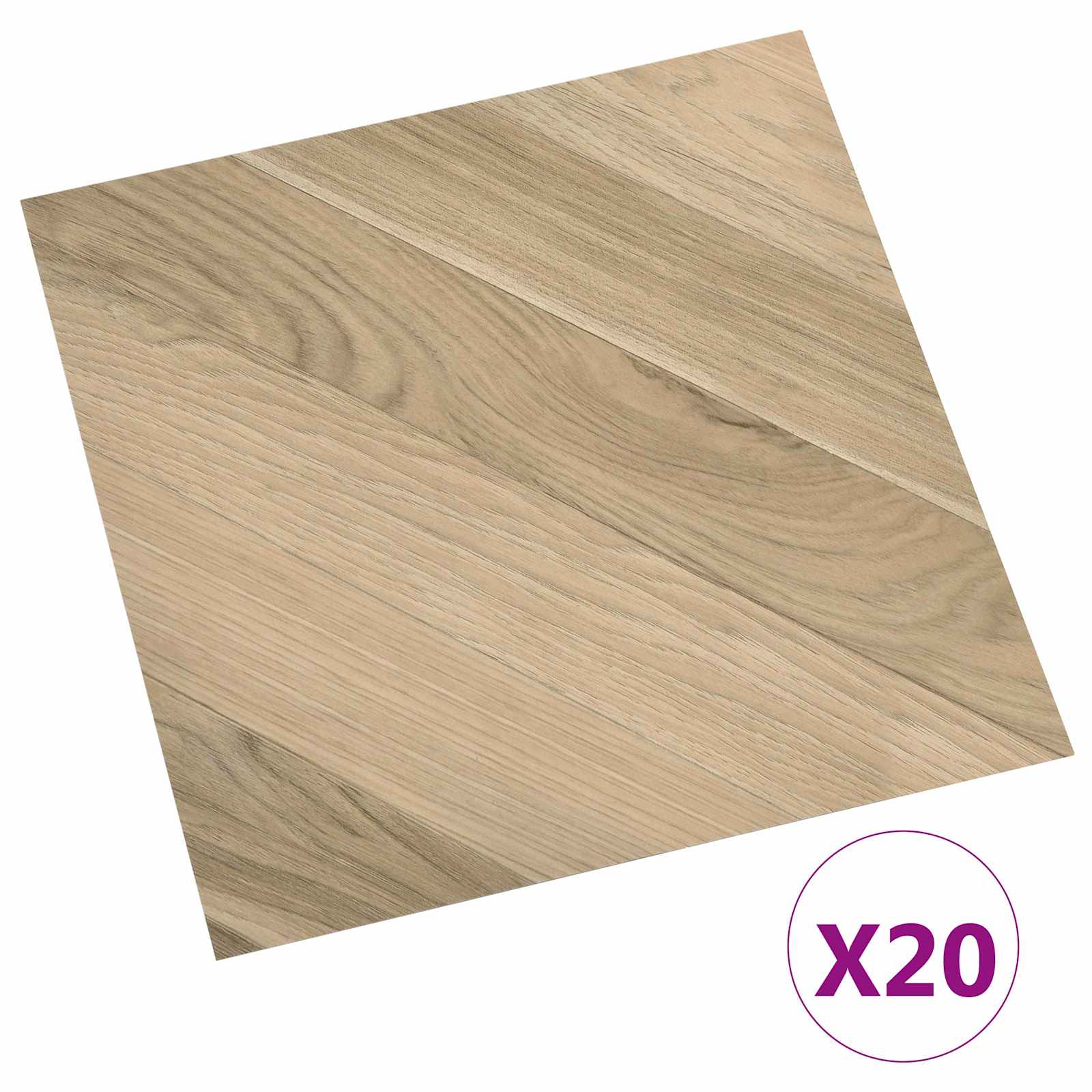 Αυτοκόλλητα Πλάκες Δαπέδου 30,5 x 30,5 εκ 20 pcs PVC Καφέ Ριγέ - Pakobazaar