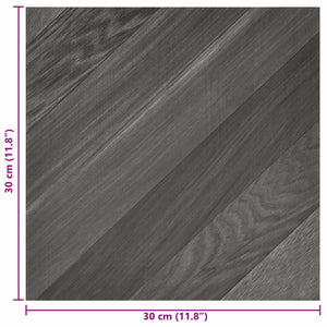 Αυτοκόλλητα Πλάκες Δαπέδου 30,5 x 30,5 εκ 20 pcs PVC Ριγέ Γκρι - Pakobazaar