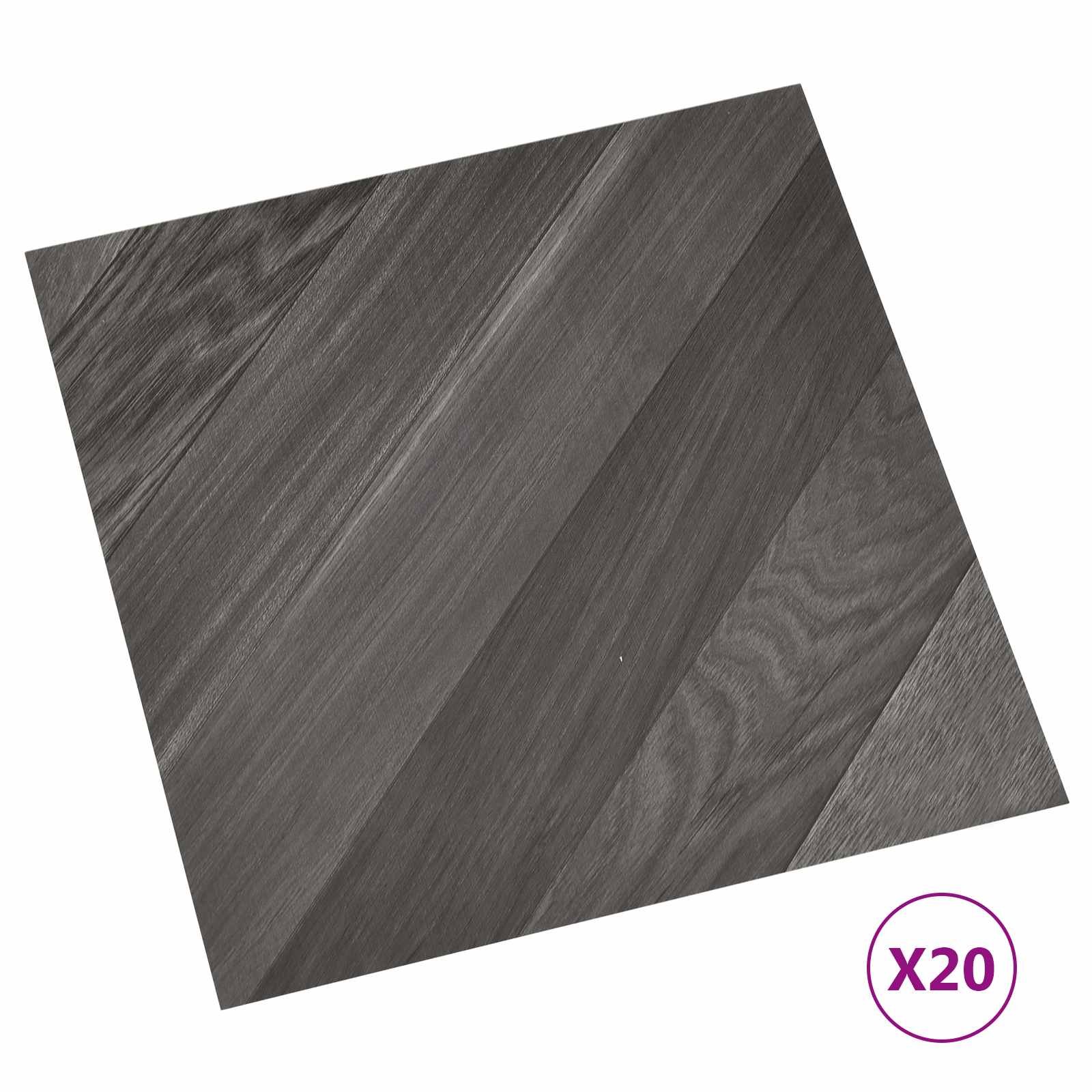 Αυτοκόλλητα Πλάκες Δαπέδου 30,5 x 30,5 εκ 20 pcs PVC Ριγέ Γκρι - Pakobazaar