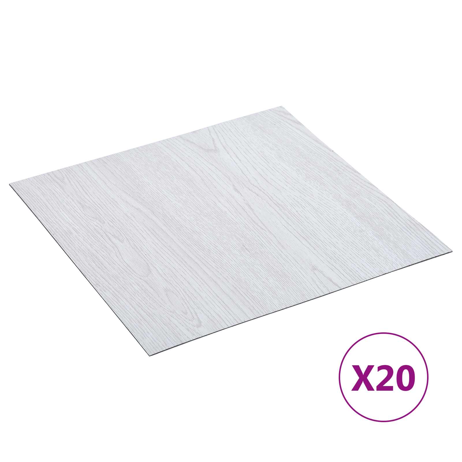 Αυτοκόλλητα Πλάκες Δαπέδου 30,5 x 30,5 εκ 20 pcs PVC Λευκό - Pakobazaar