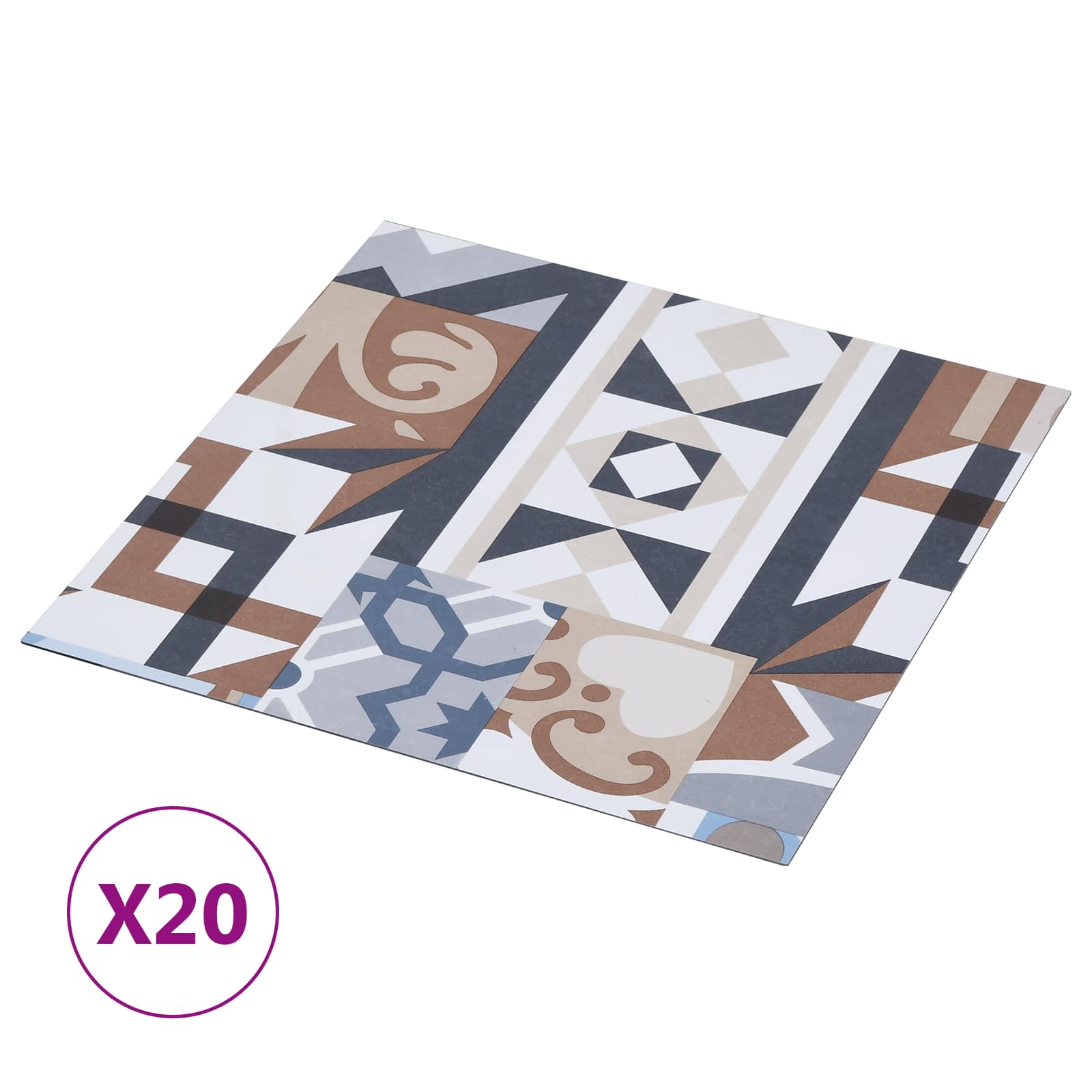Αυτοκόλλητα Πλάκες Δαπέδου 30,5 x 30,5 εκ 20 pcs PVC - Pakobazaar