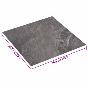 Αυτοκόλλητα Πλάκες Δαπέδου 30,5 x 30,5 εκ 20 pcs PVC Μαύρο - Pakobazaar