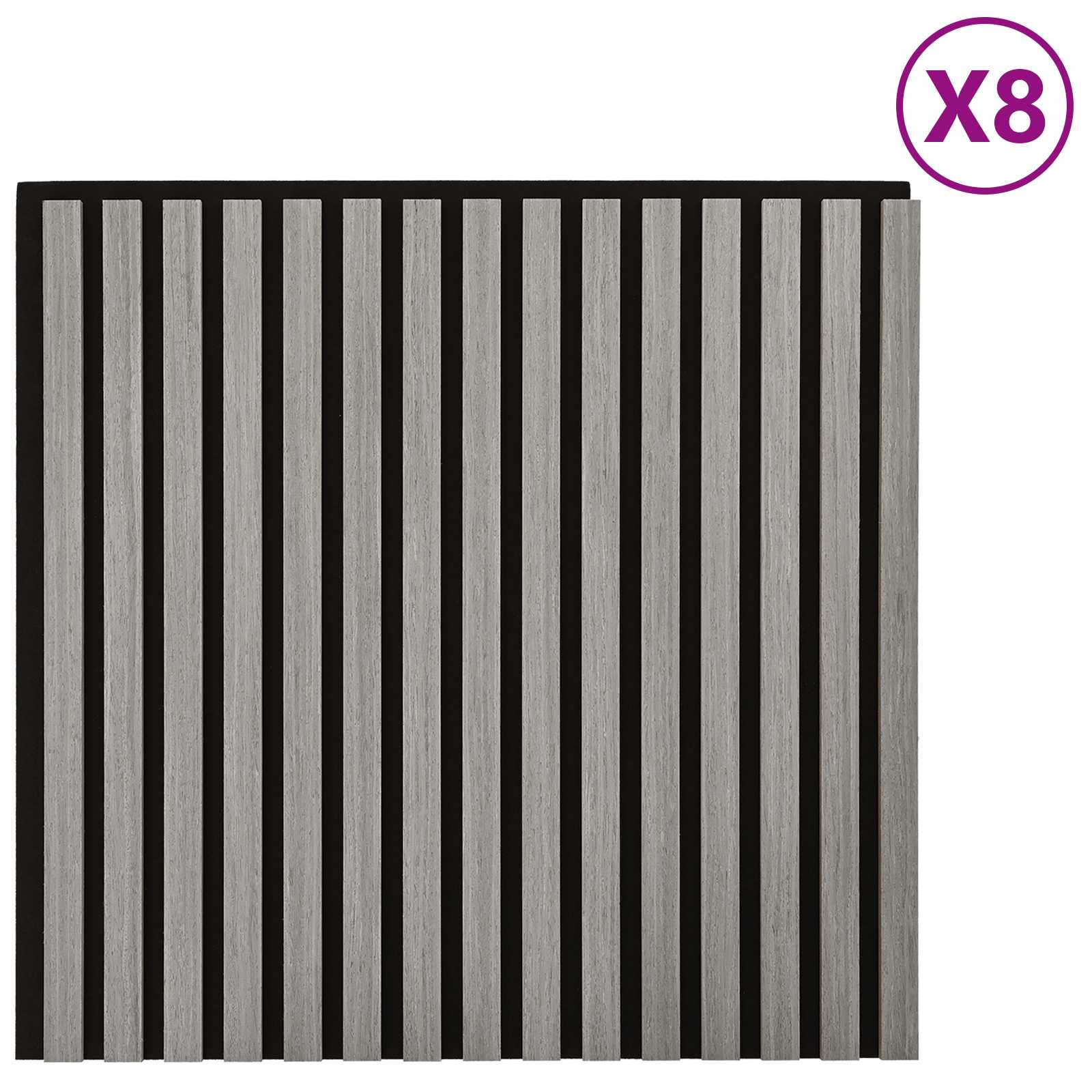 Πάνελ τοίχου 8 pcs Γκρι 60,5 x 60 εκ. - Pakobazaar