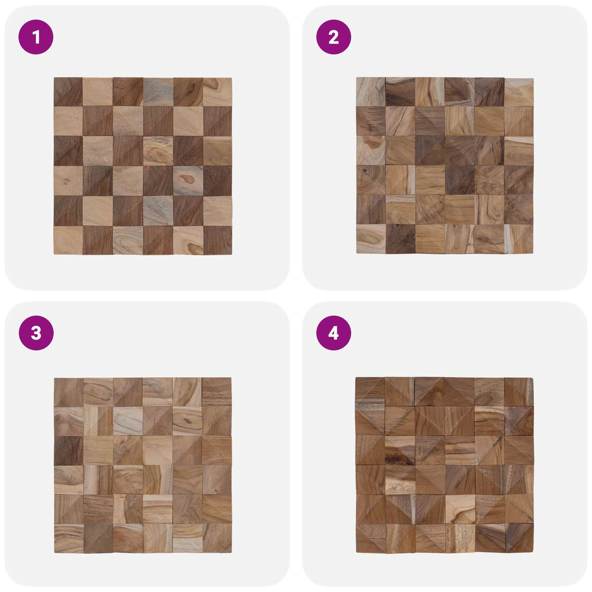Πάνελ Τοίχου 11 τμχ. Φυσικό 30 x 30 x 2 cm