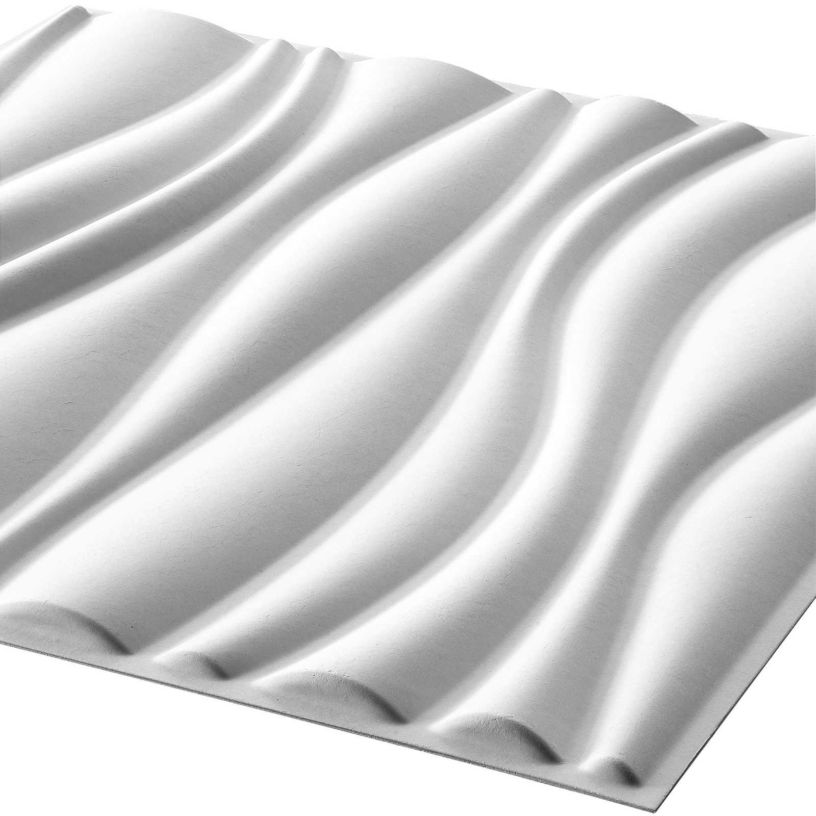 Πάνελ τοίχου 12 pcs Λευκό 50 x 50 cm Μορφοποιημένη Φυσική Ίνα Φυτού - Pakobazaar