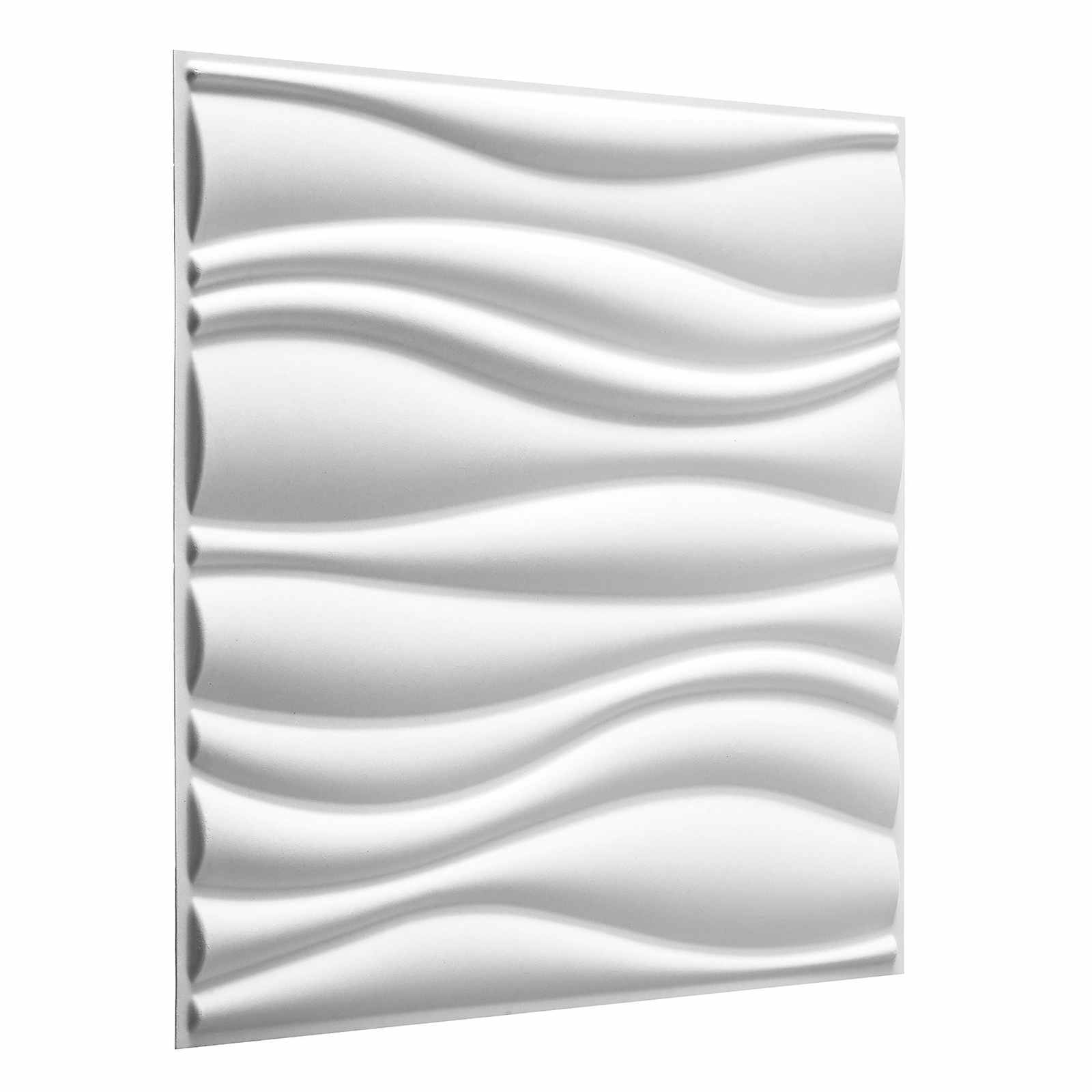 Πάνελ τοίχου 12 pcs Λευκό 50 x 50 cm Μορφοποιημένη Φυσική Ίνα Φυτού - Pakobazaar