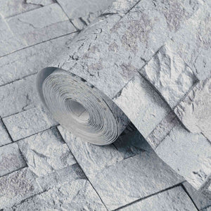 3D Ταπετσαρία Πέτρας Ανοιχτό γκρι 10 x 0,53 μ - Pakobazaar