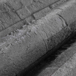 3D Ταπετσαρία Πέτρας Μαύρο 10 x 0,53 μ Μη Υφασμένο Ύφασμα - Pakobazaar