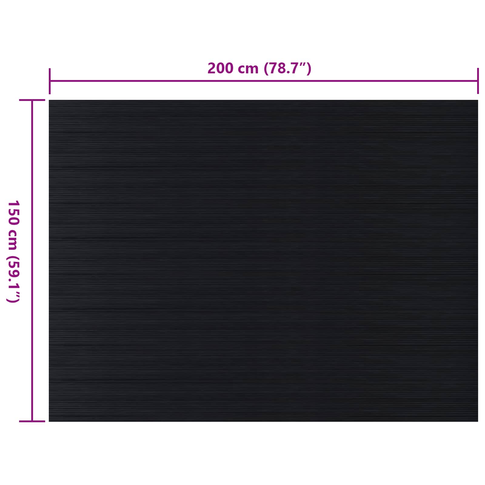 Μάτ δαπέδου Μαύρο 1,5 x 2 m Λάστιχο - Pakobazaar