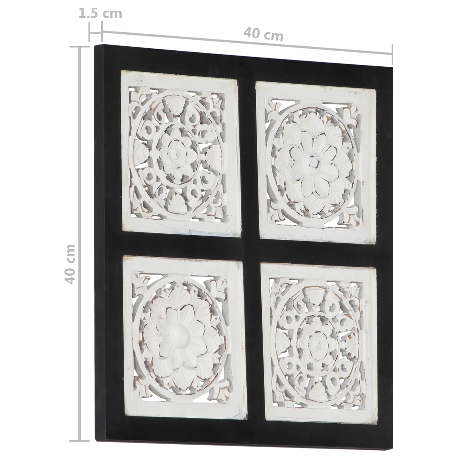 Διακόσμηση Τέχνης Μαύρο και Λευκό 40 x 40 x 1,5 cm - Pakobazaar