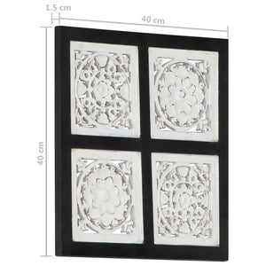Διακόσμηση Τέχνης Μαύρο και Λευκό 40 x 40 x 1,5 cm - Pakobazaar