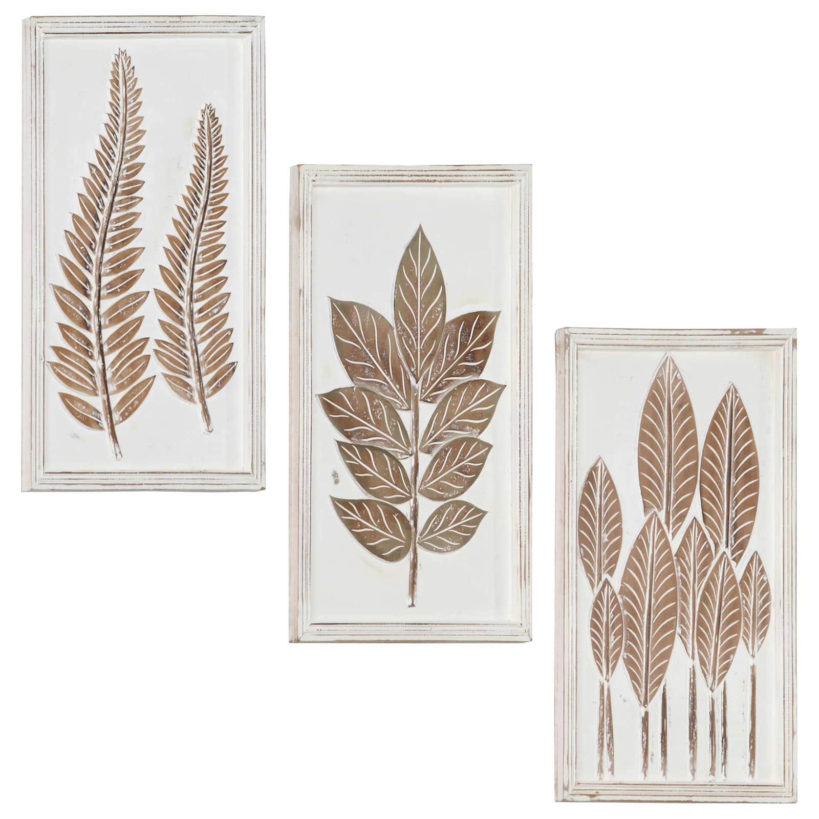 Διακόσμηση Τέχνης 3 pcs Καφέ και Λευκό 40 x 40 x 1,5 cm - Pakobazaar