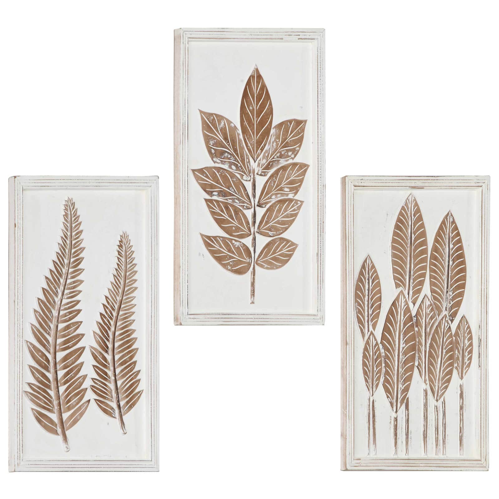 Διακόσμηση Τέχνης 3 pcs Καφέ και Λευκό 40 x 40 x 1,5 cm - Pakobazaar