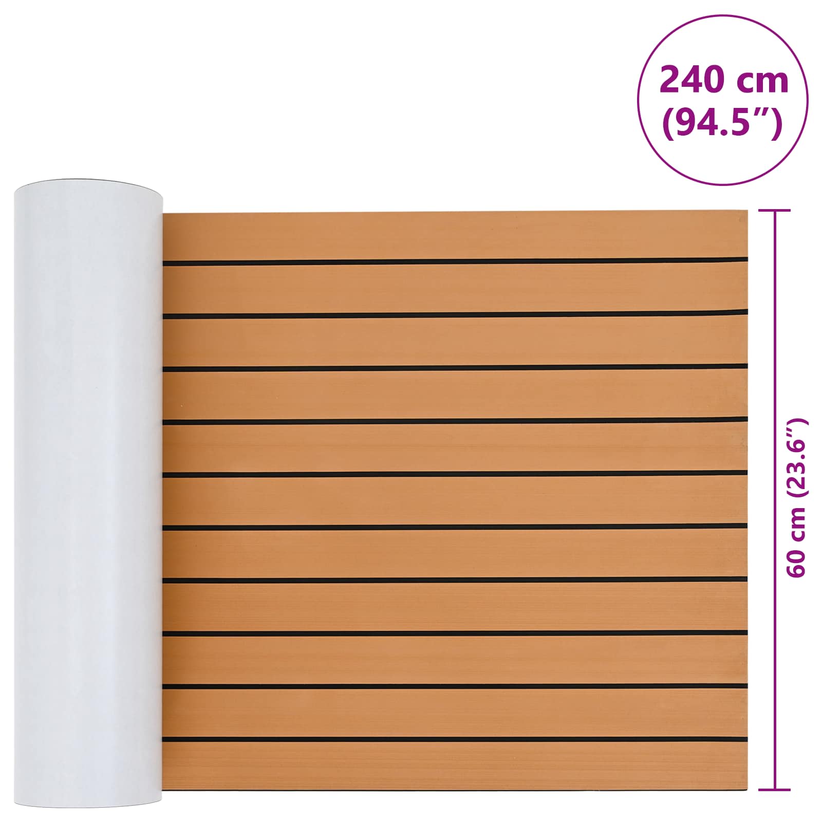 Ματ Σκάφους Ριγέ Καφέ και Μαύρο 240 x 60 cm EVA - Pakobazaar