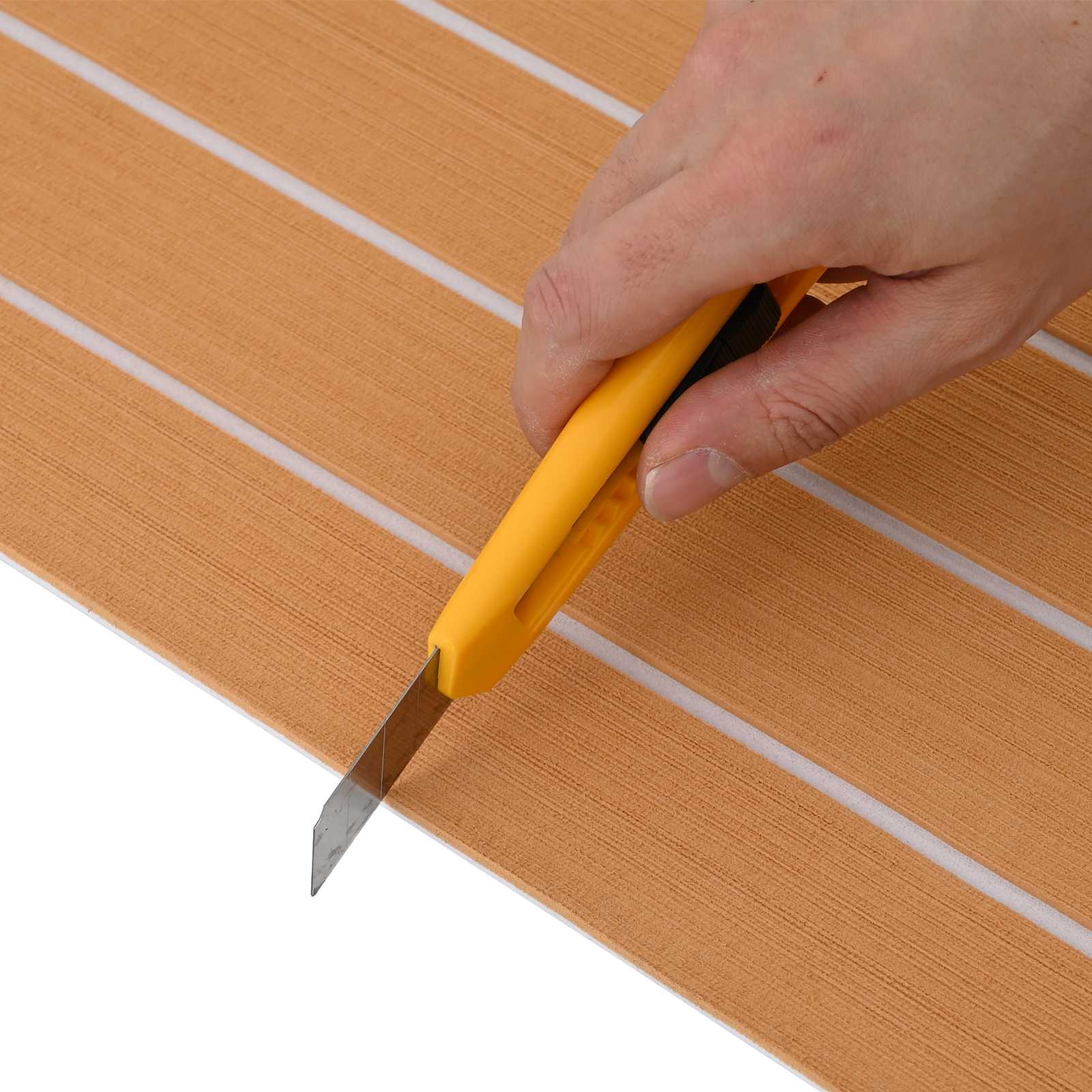 Ματ Σκάφους Ριγέ Καφέ και Λευκό 240 x 60 cm EVA - Pakobazaar