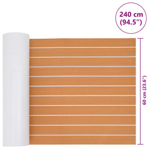 Ματ Σκάφους Ριγέ Καφέ και Λευκό 240 x 60 cm EVA - Pakobazaar