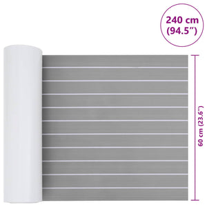 Ματ Σκάφους Ριγέ Ανοιχτό Γκρι και Λευκό 240 x 60 cm EVA - Pakobazaar