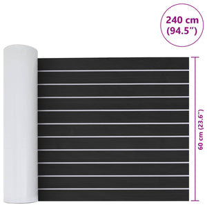 Ματ Σκάφους Ριγέ Σκούρο Γκρι και Λευκό 240 x 60 cm EVA - Pakobazaar