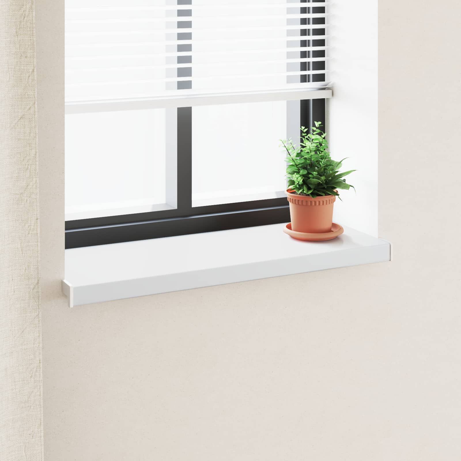 Σαβανωτό Παραθύρου Λευκό 100 x 35 x 4,5 εκ PVC - Pakobazaar