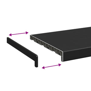 Σαβανωτό Παραθύρου Μαύρο με ξύλινη υφή 160 x 30 x 4,5 εκ PVC - Pakobazaar