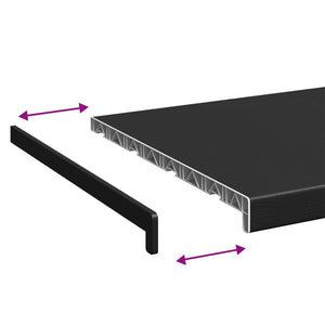Σαβανωτό Παραθύρου Μαύρο με ξύλινη υφή 80 x 45 x 4,5 εκ PVC - Pakobazaar