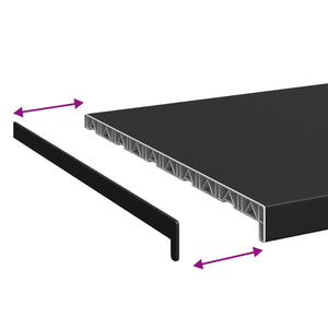 Σαβανωτό Παραθύρου Μαύρο με ξύλινη υφή 160 x 50 x 4,5 εκ PVC - Pakobazaar