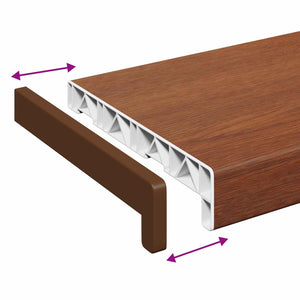 Σαβανωτό Παραθύρου Καφέ ξύλο 120 x 25 x 4,5 εκ. PVC - Pakobazaar