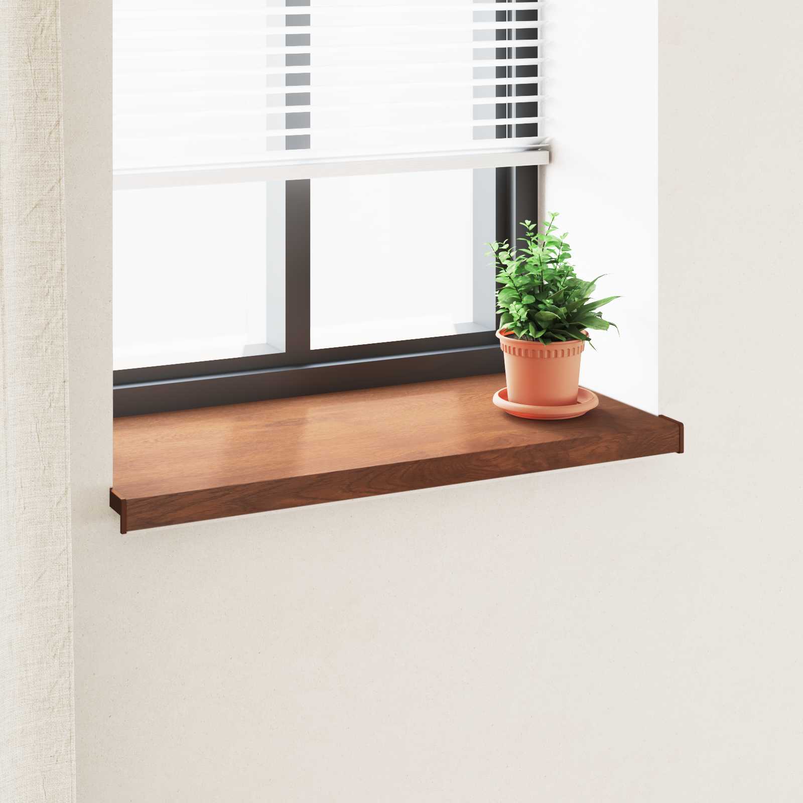 Σαβανωτό Παραθύρου Καφέ ξύλο 100 x 45 x 4,5 εκ PVC - Pakobazaar