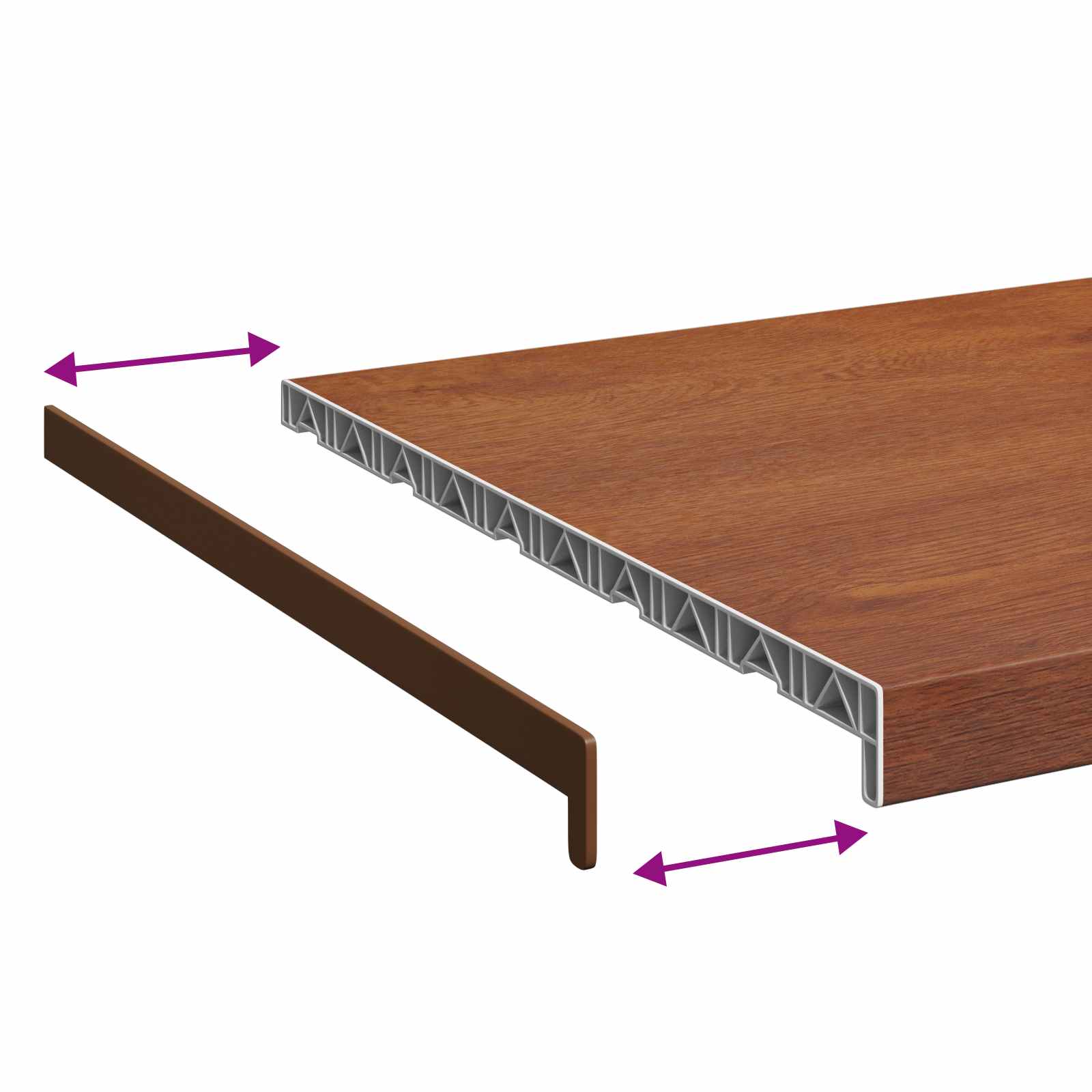 Σαβανωτό Παραθύρου Καφέ ξύλο 120 x 50 x 4,5 εκ PVC - Pakobazaar