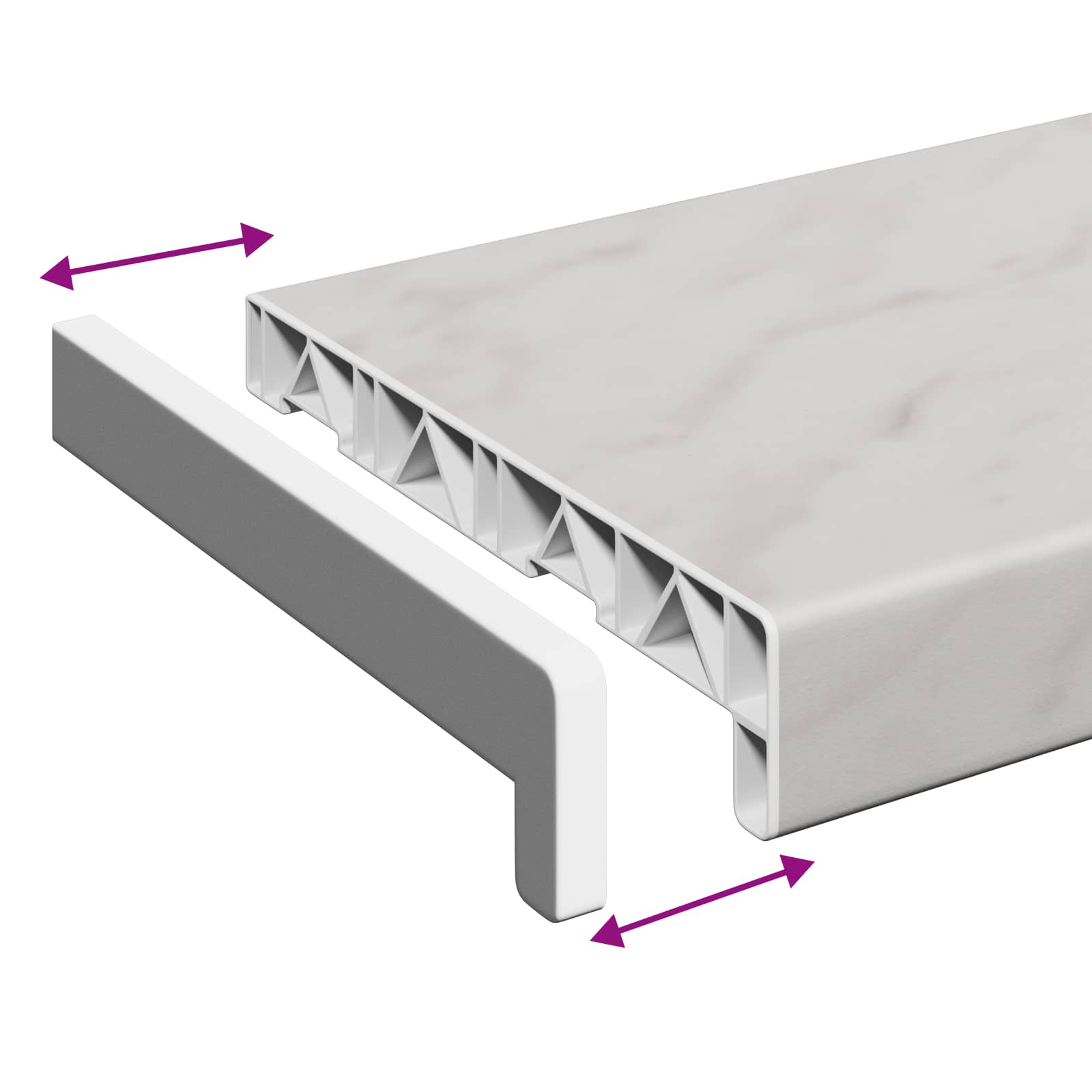 Σαβανωτό Παραθύρου Υφή Μάρμαρου 60 x 25 x 4,5 εκ PVC - Pakobazaar