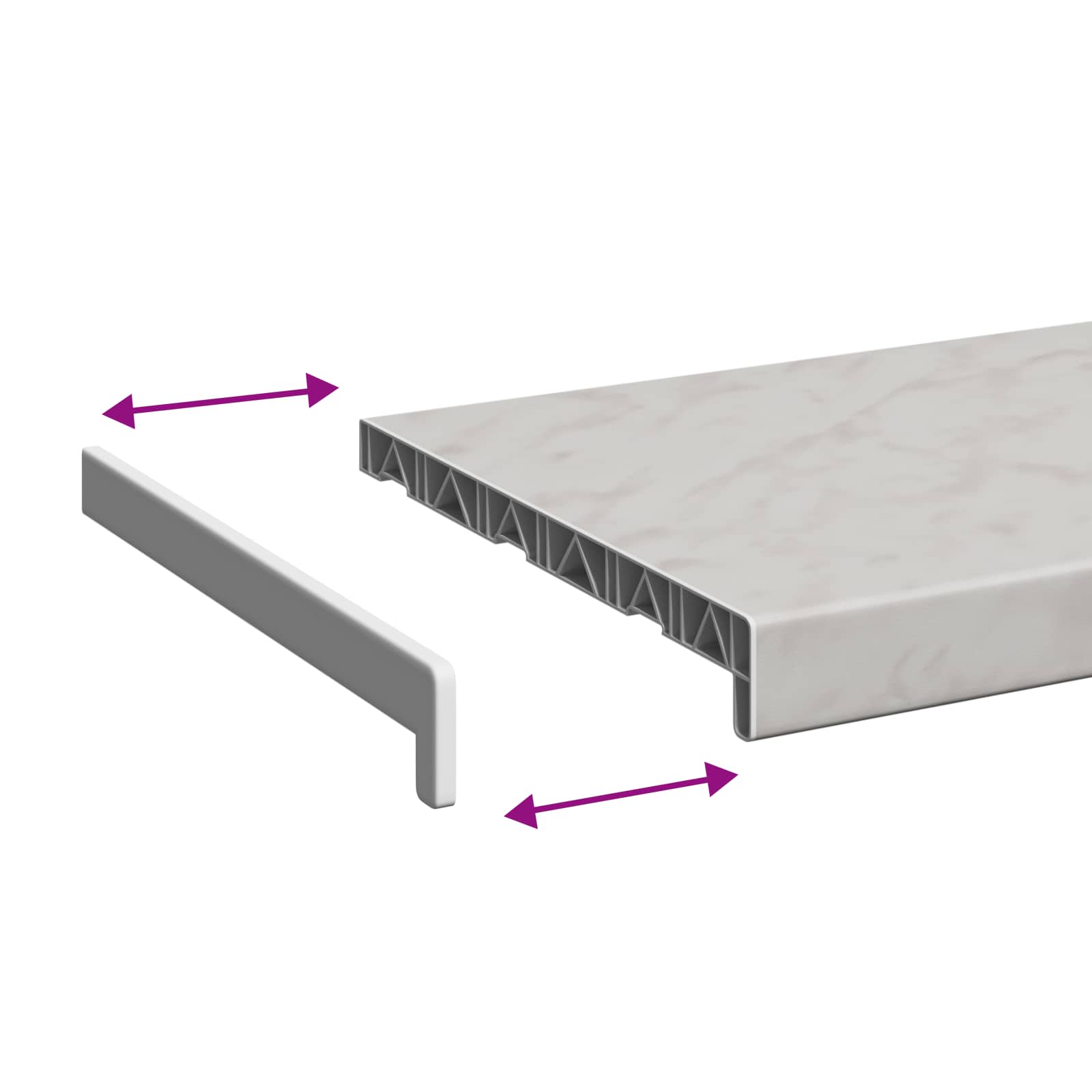 Σαβανωτό Παραθύρου Υφή Μάρμαρου 80 x 30 x 4,5 εκ PVC - Pakobazaar