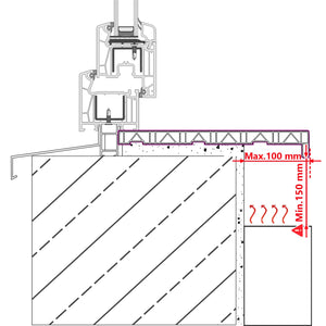 Σαβανωτό Παραθύρου Υφή Μάρμαρου 100 x 40 x 4,5 εκ PVC - Pakobazaar