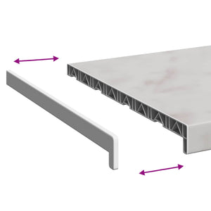 Σαβανωτό Παραθύρου Υφή Μάρμαρου 160 x 40 x 4,5 εκ PVC - Pakobazaar
