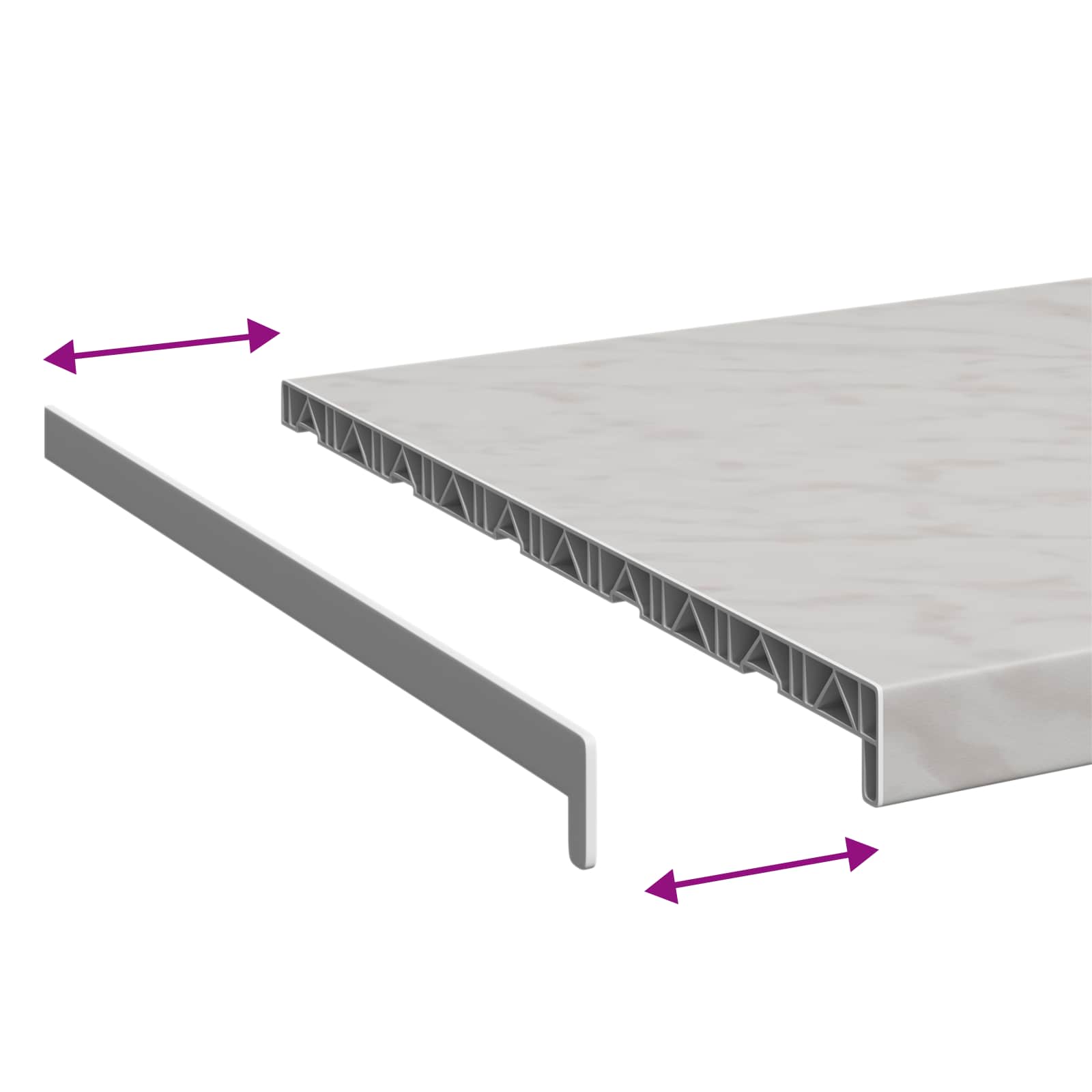 Σαβανωτό Παραθύρου Υφή Μάρμαρου 100 x 50 x 4,5 εκ. PVC - Pakobazaar
