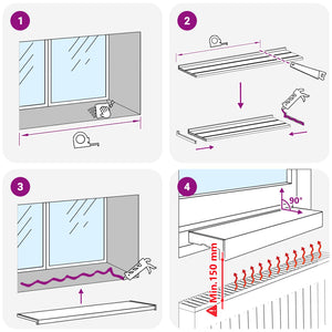 Σαβανωτό Παραθύρου Υφή Μάρμαρου 120 x 50 x 4,5 εκ PVC - Pakobazaar