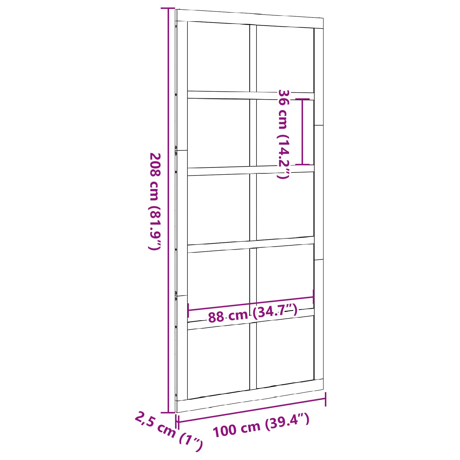 Πόρτα αχυρώνα Κερί παλαίωσης 100 x 2,5 x 208 εκ. - Pakobazaar