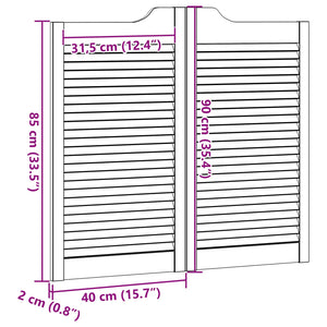 Πόρτες Swing 2 pcs Φυσικό Μασίφ Ξύλο Πεύκου - Pakobazaar