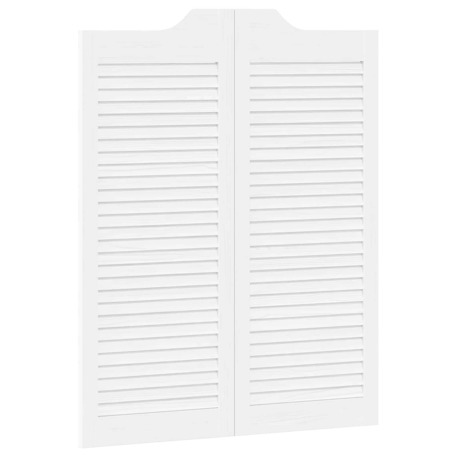 Πόρτες Swing Λευκό 100 x 40 cm Μασίφ Ξύλο Πεύκου - Pakobazaar