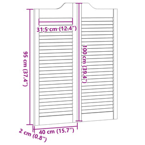 Πόρτες Swing Λευκό 100 x 40 cm Μασίφ Ξύλο Πεύκου - Pakobazaar