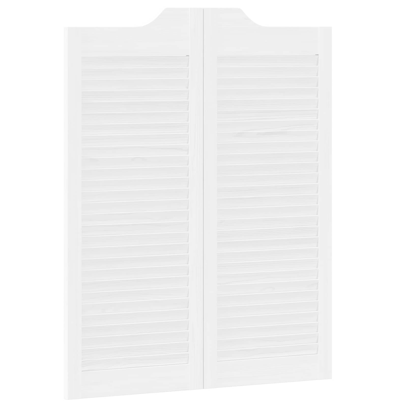 Πόρτες Swing 2 pcs Λευκό Μασίφ Ξύλο Πεύκου - Pakobazaar