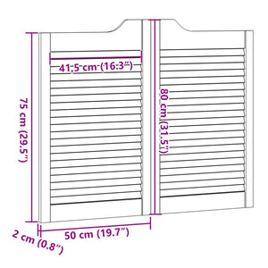 Πόρτες Swing Λευκό 80 x 50 cm Μασίφ Ξύλο Πεύκου - Pakobazaar
