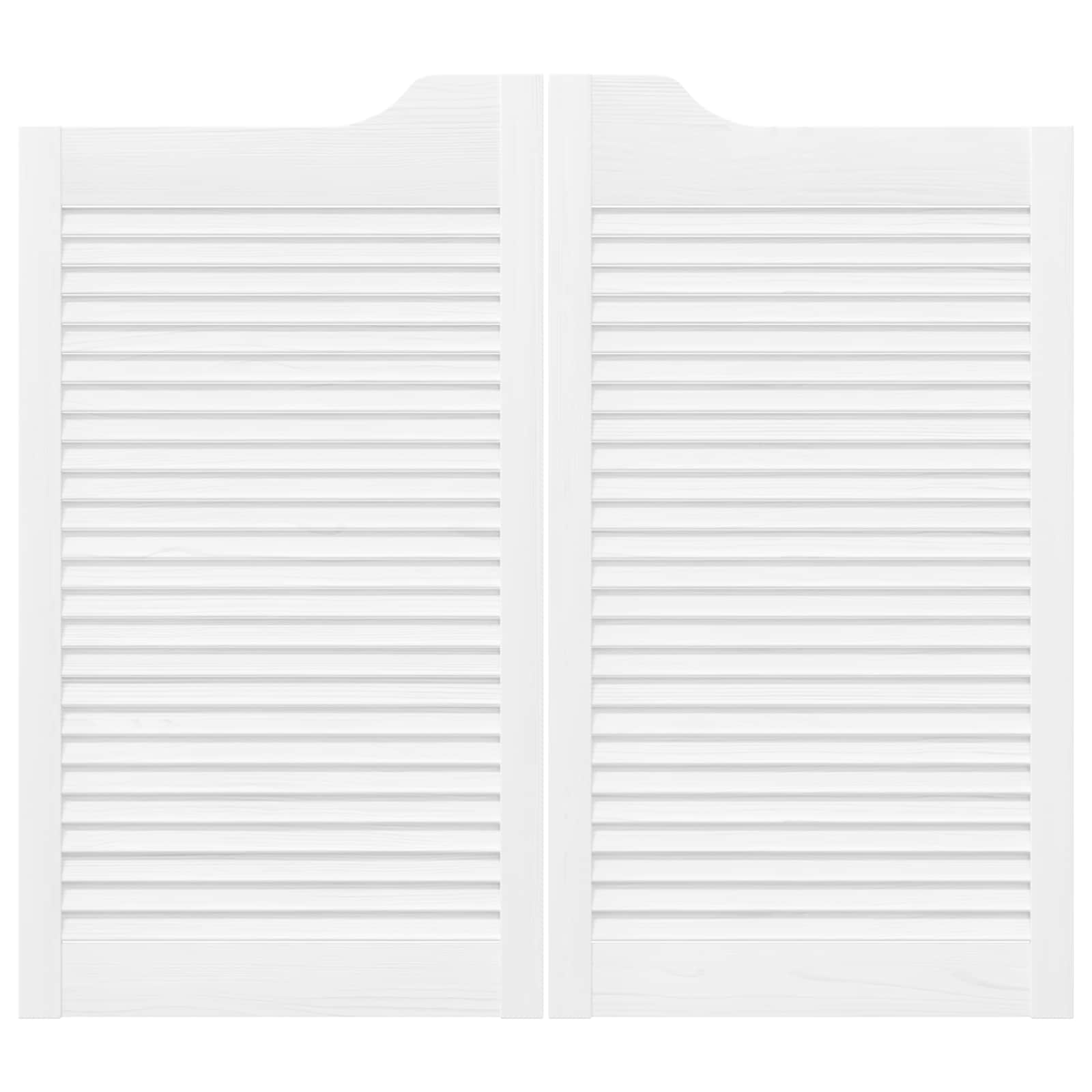 Πόρτες Swing Λευκό 90 x 50 cm Μασίφ Ξύλο Πεύκου - Pakobazaar